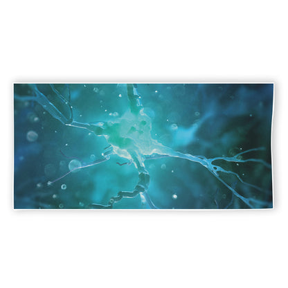 Blue Neurons In The Brain Print Beach Towel
