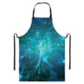 Blue Neurons In The Brain Print Bib Apron With Pocket