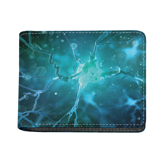 Blue Neurons In The Brain Print Bifold Wallet