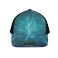 Blue Neurons In The Brain Print Black Mesh Trucker Hat