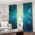 Blue Neurons In The Brain Print Dimout Grommet Curtains