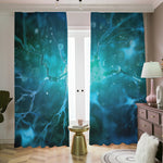 Blue Neurons In The Brain Print Blackout Pencil Pleat Curtains