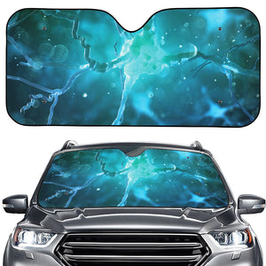 Blue Neurons In The Brain Print Car Windshield Sun Shade