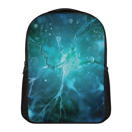Blue Neurons In The Brain Print Casual Backpack