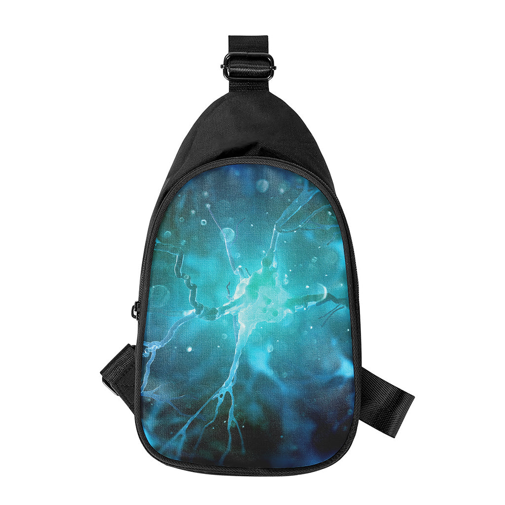 Blue Neurons In The Brain Print Chest Bag