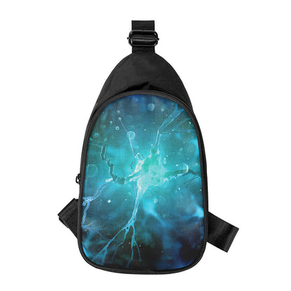 Blue Neurons In The Brain Print Chest Bag