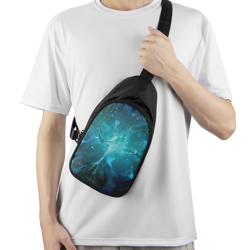 Blue Neurons In The Brain Print Chest Bag