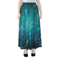 Blue Neurons In The Brain Print Chiffon Maxi Skirt
