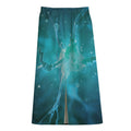 Blue Neurons In The Brain Print Cotton Front Slit Maxi Skirt