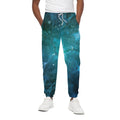 Blue Neurons In The Brain Print Cotton Sweatpants