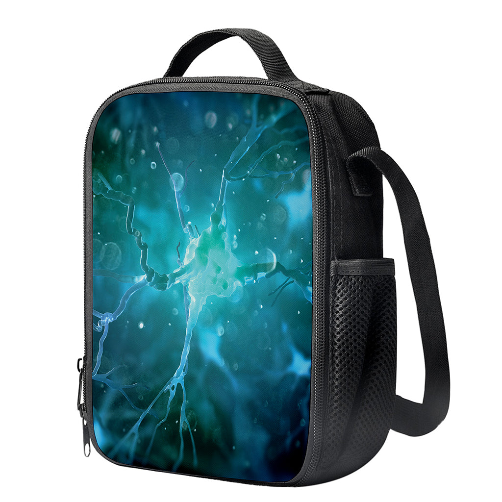 Blue Neurons In The Brain Print Crossbody Lunch Bag