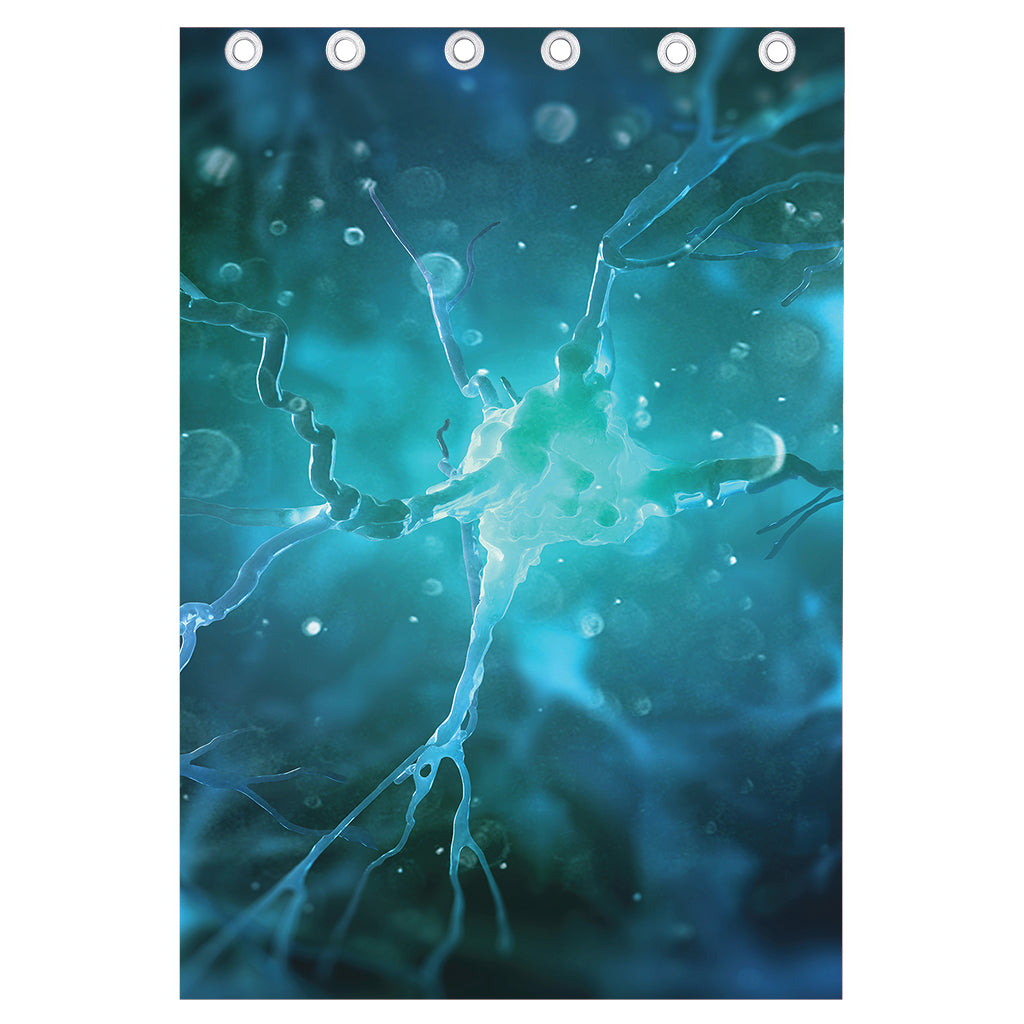 Blue Neurons In The Brain Print Curtain