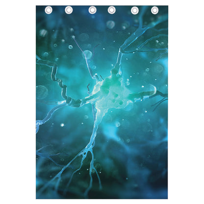 Blue Neurons In The Brain Print Curtain