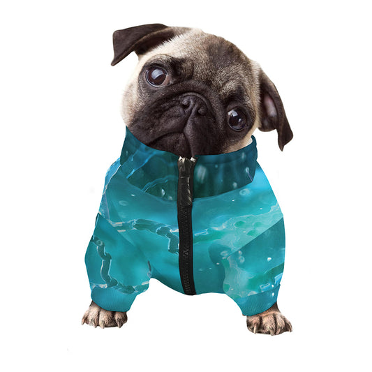 Blue Neurons In The Brain Print Dog Zip Up Jacket