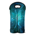 Blue Neurons In The Brain Print Double Neoprene Wine Tote