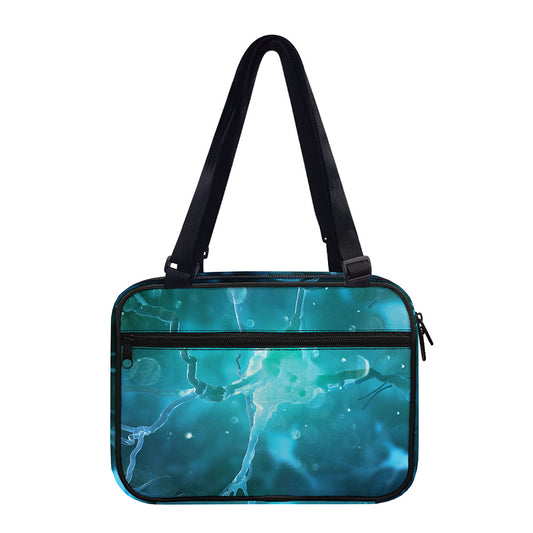 Blue Neurons In The Brain Print Double Strap Bible Bag