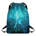 Blue Neurons In The Brain Print Drawstring Backpack