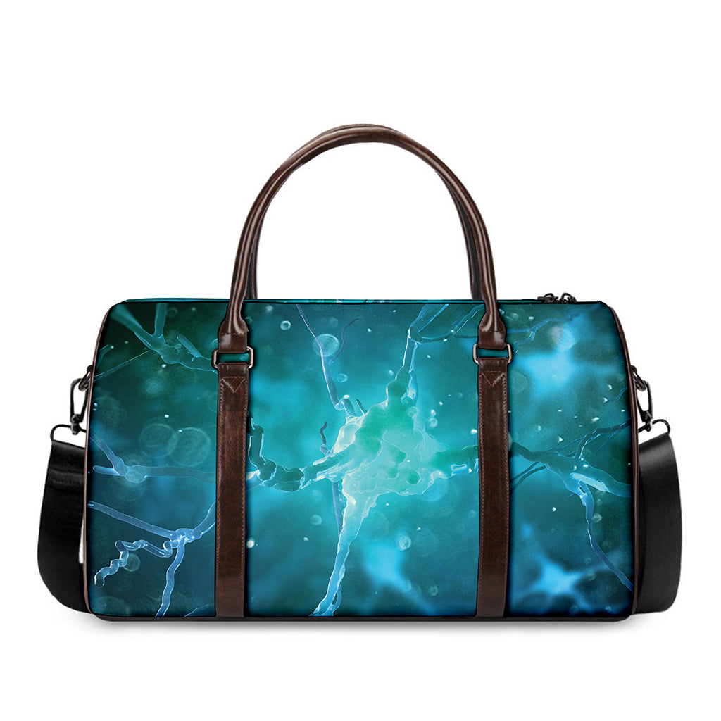 Blue Neurons In The Brain Print Duffle Bag