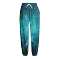 Blue Neurons In The Brain Print Fleece Lined Knit Pants