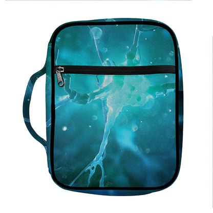 Blue Neurons In The Brain Print Front Pocket Bible Bag