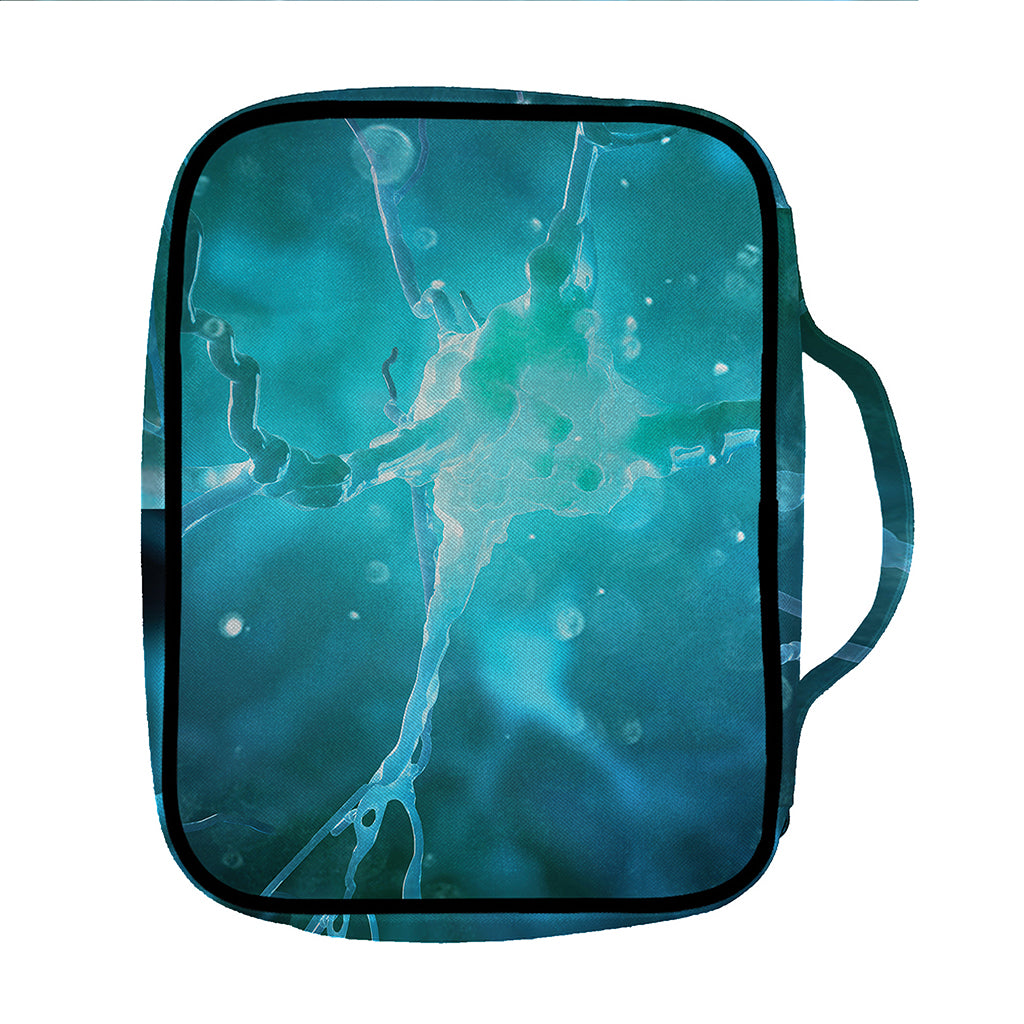 Blue Neurons In The Brain Print Front Pocket Bible Bag