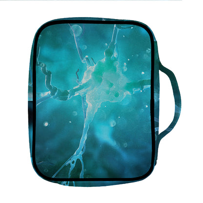 Blue Neurons In The Brain Print Front Pocket Bible Bag