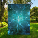 Blue Neurons In The Brain Print Garden Flag