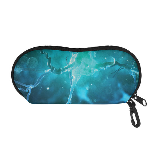 Blue Neurons In The Brain Print Glasses Case