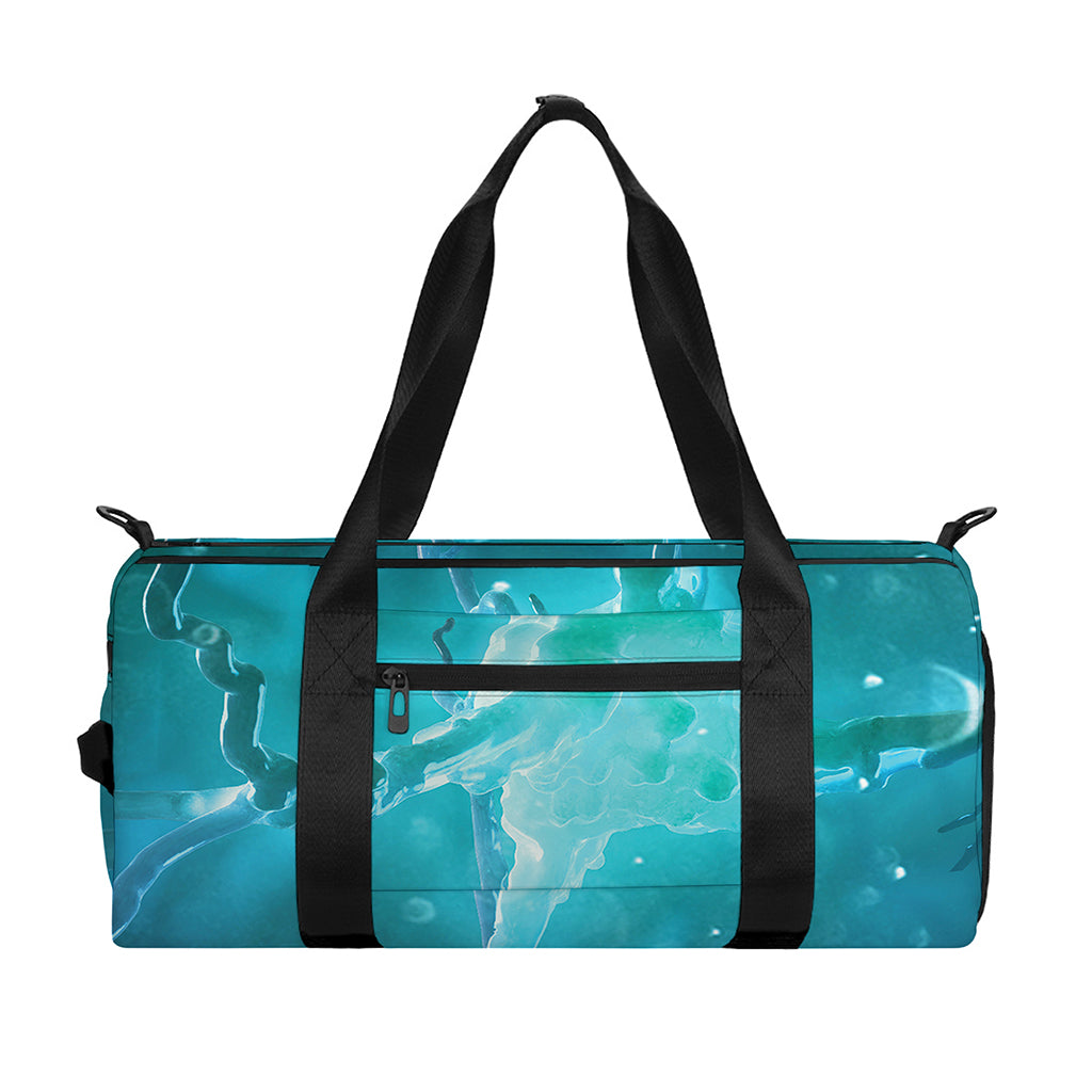 Blue Neurons In The Brain Print Gym Bag