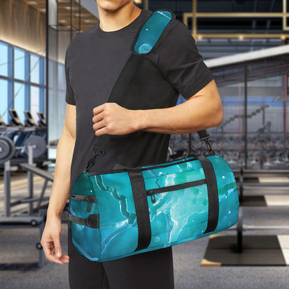 Blue Neurons In The Brain Print Gym Bag
