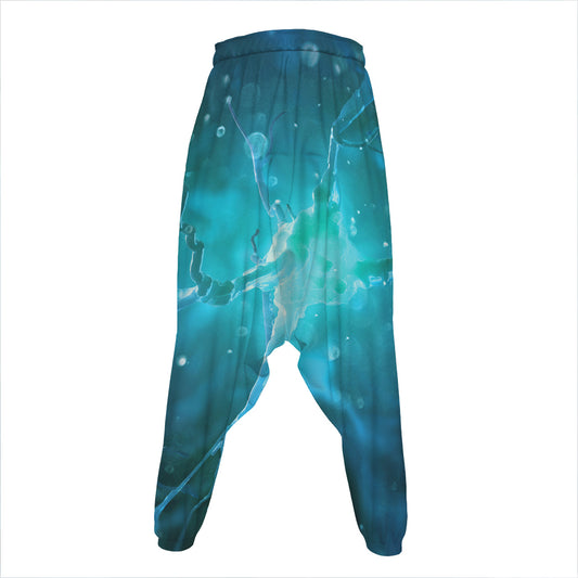 Blue Neurons In The Brain Print Hammer Pants