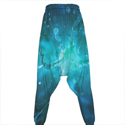 Blue Neurons In The Brain Print Hammer Pants