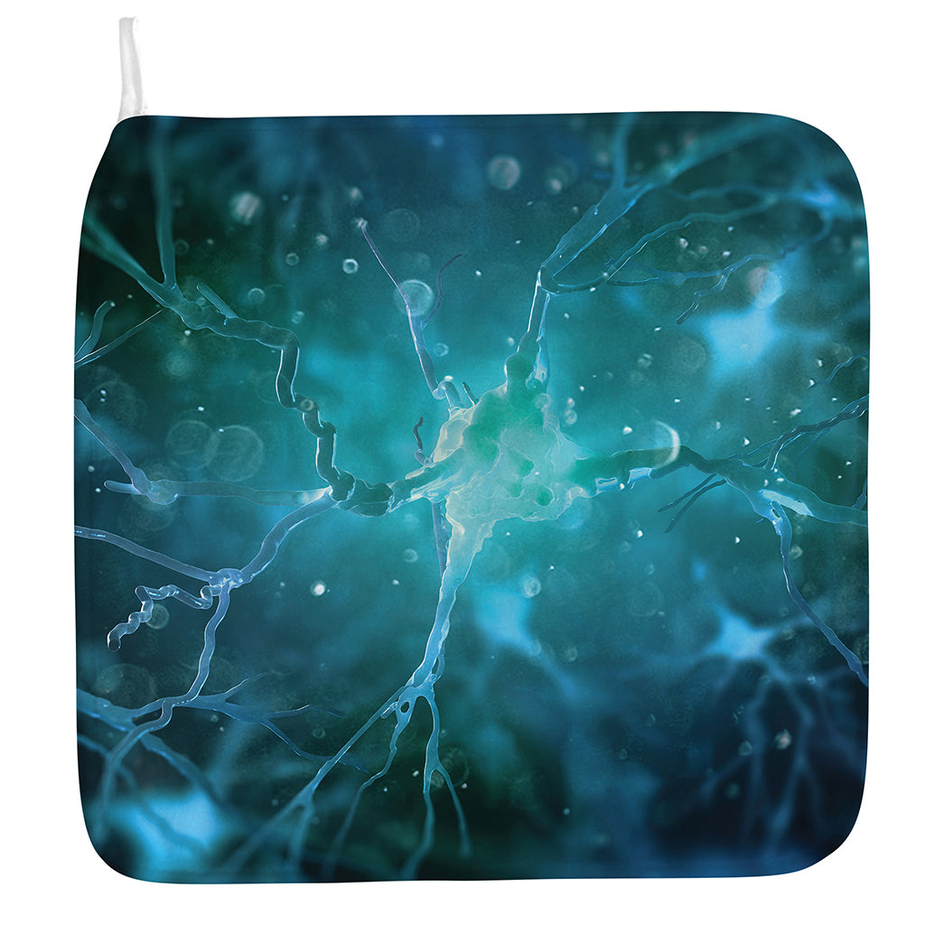 Blue Neurons In The Brain Print Hand Towel