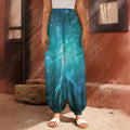 Blue Neurons In The Brain Print Harem Pants