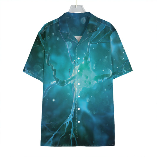 Blue Neurons In The Brain Print Hawaiian Shirt