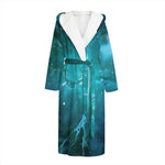Blue Neurons In The Brain Print Hooded Bathrobe