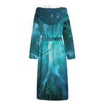 Blue Neurons In The Brain Print Hooded Bathrobe