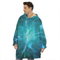 Blue Neurons In The Brain Print Hoodie Blanket