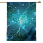 Blue Neurons In The Brain Print House Flag