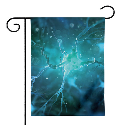 Blue Neurons In The Brain Print House Flag