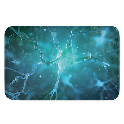 Blue Neurons In The Brain Print Indoor Door Mat