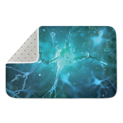 Blue Neurons In The Brain Print Indoor Door Mat
