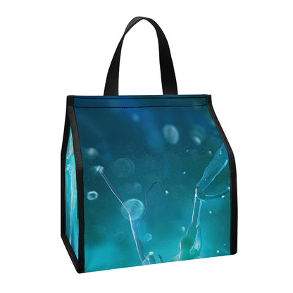 Blue Neurons In The Brain Print Insulated Lunch Tote