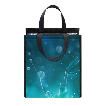 Blue Neurons In The Brain Print Insulated Lunch Tote
