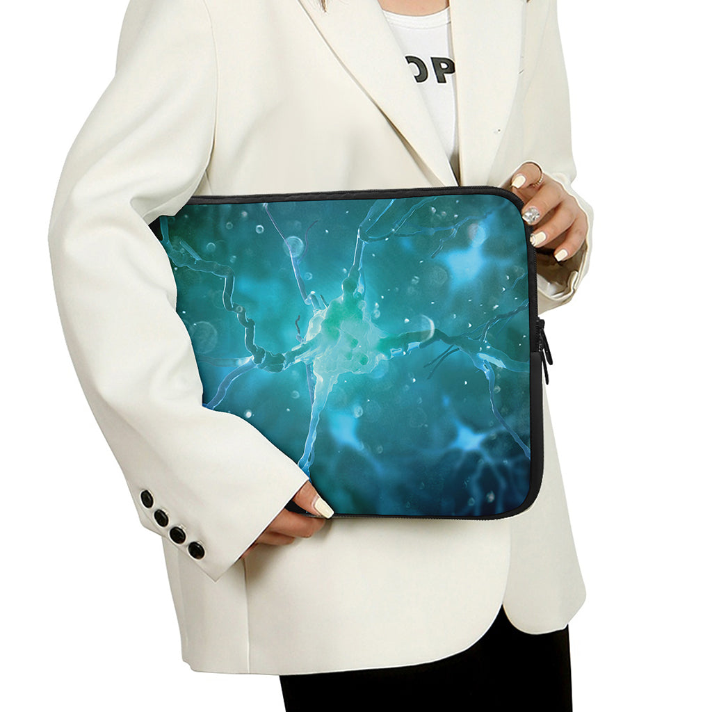 Blue Neurons In The Brain Print Laptop Sleeve