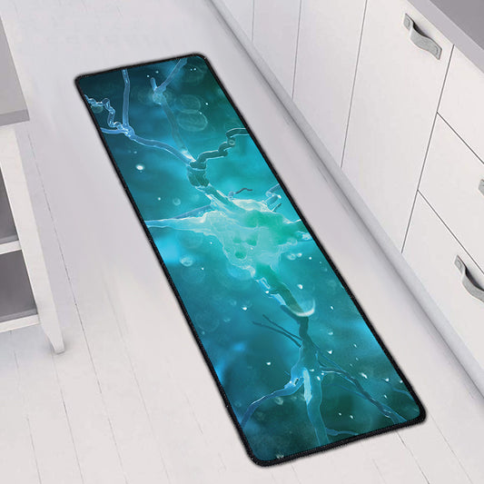 Blue Neurons In The Brain Print Long Kitchen Mat