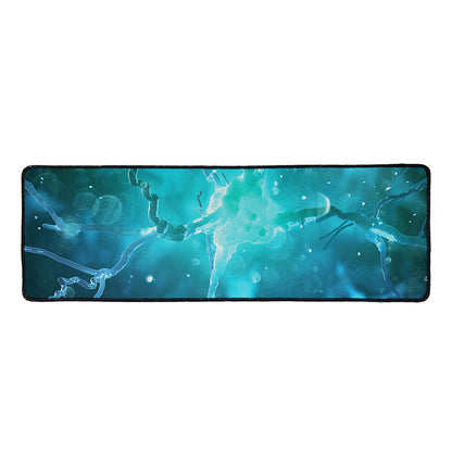 Blue Neurons In The Brain Print Long Kitchen Mat