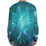 Blue Neurons In The Brain Print Long Sleeve Baseball Jersey