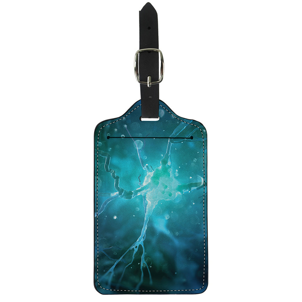Blue Neurons In The Brain Print Luggage Tag