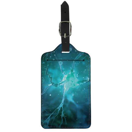 Blue Neurons In The Brain Print Luggage Tag